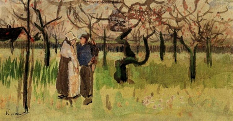 Orchard in Blossom with Two Figures Spring Vincent van Gogh Date: 1888; Arles, Bouches-du-Rhône, France