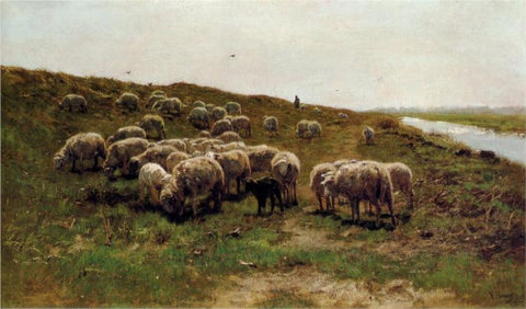 Sheep on a Dyke by Anton Mauve