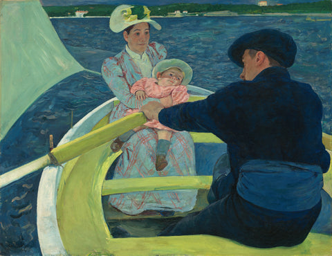 Man Woman and Small Baby in a boat
