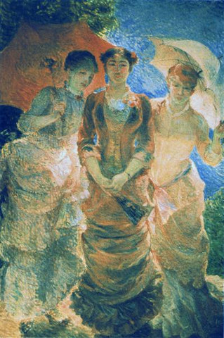 Three ladies with parasol (aka Three Graces) by Marie Bracquemond Date: 1880