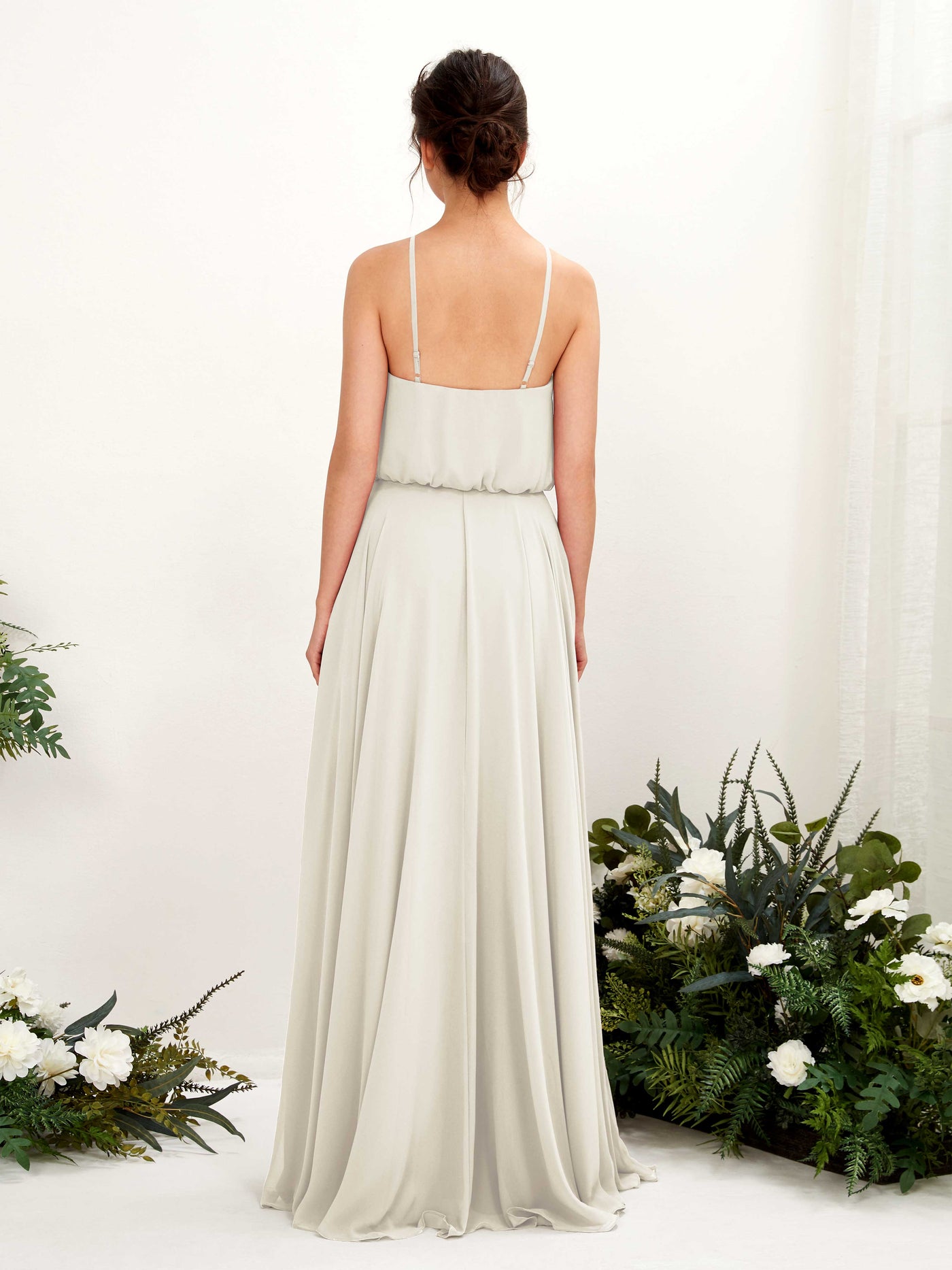 Ivory Bridesmaid Dresses Bridesmaid Dress Ball Gown Chiffon Halter Full Length Sleeveless Wedding Party Dress (81223426)#color_ivory