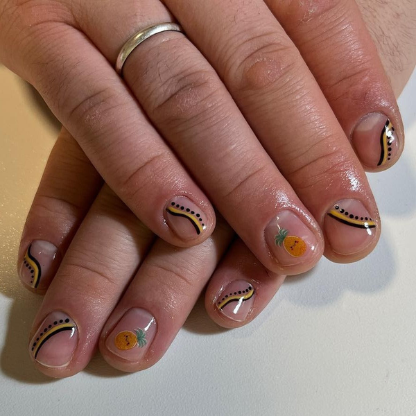 Tropical Pineapple Press On Nails