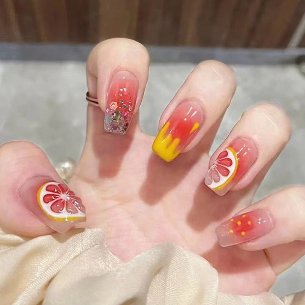 fruity press-on nails
