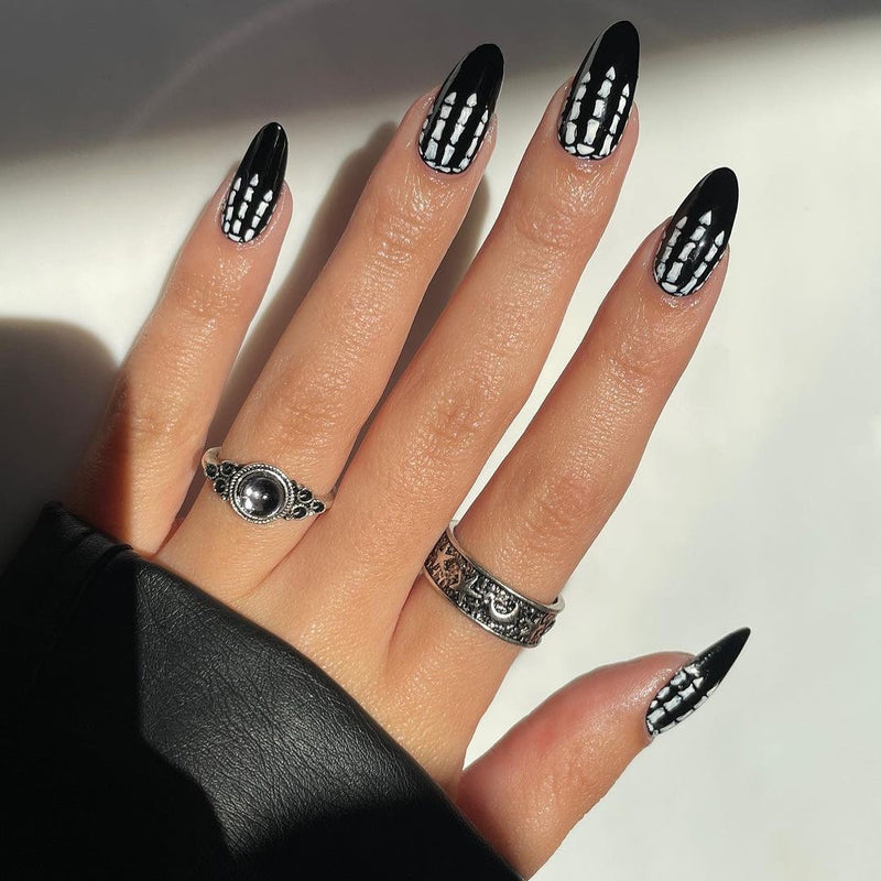 Black and White Easy Halloween Nail Art  YouTube