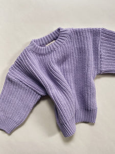cotton chunky sweater lavender – lille official