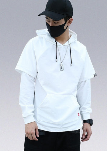 Fake 2-Piece Techwear Style Hoodie - Shop Darkwear Hoodies - X