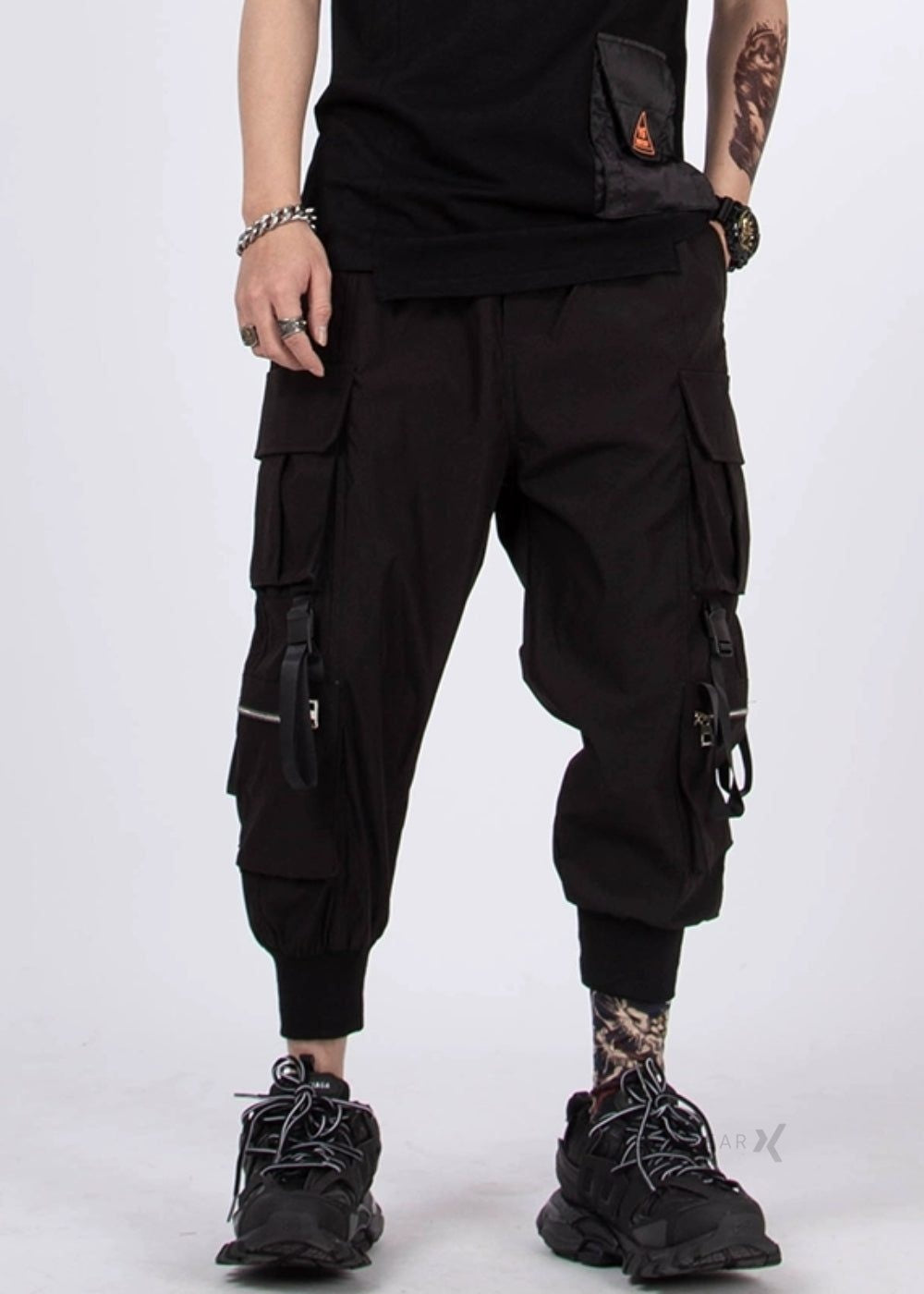 Pockets Cargo Pants with Straps - Darkwear Pants - X