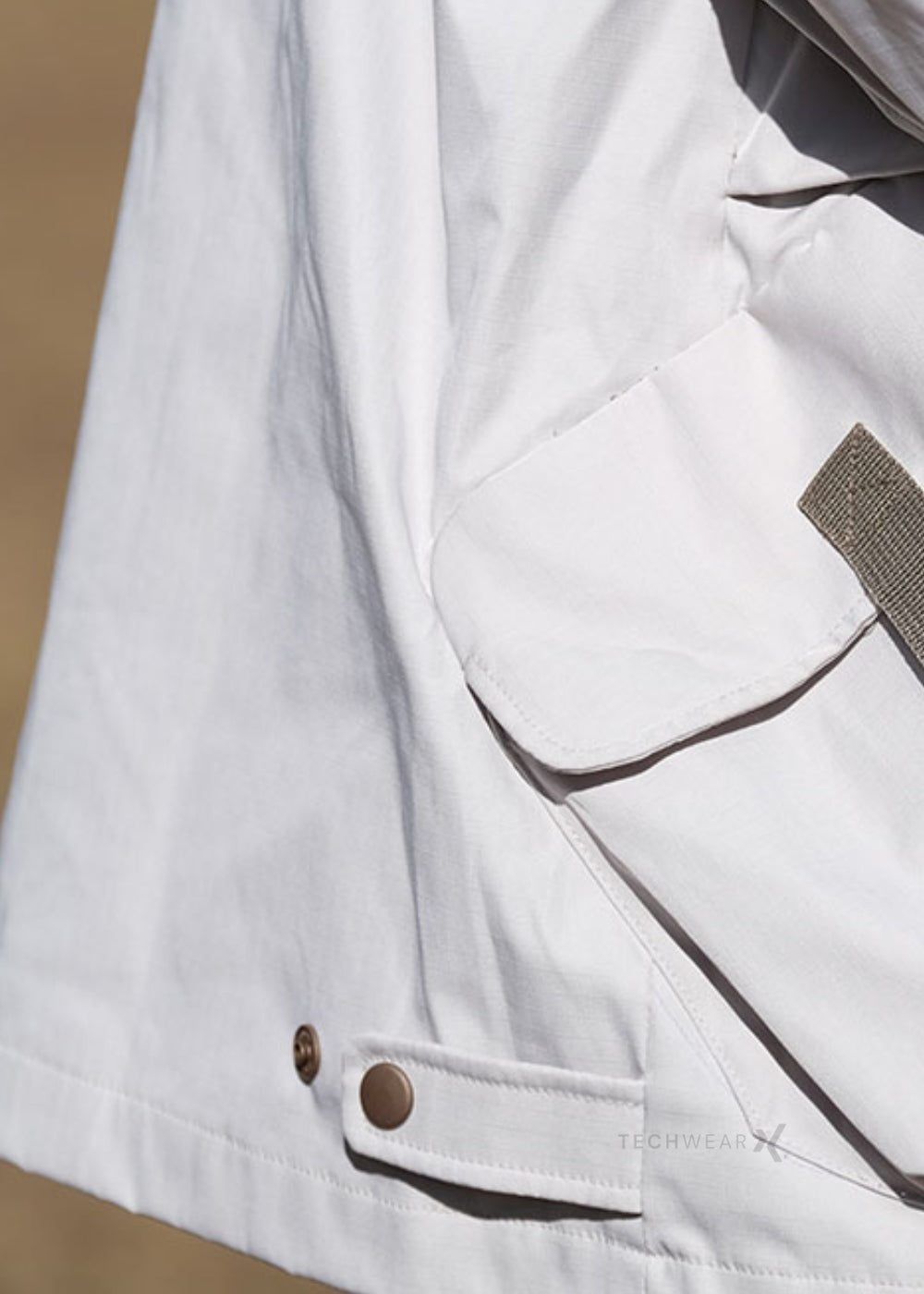 White Gorpcore Split Techwear Jacket - Gorpcore Clothing - X
