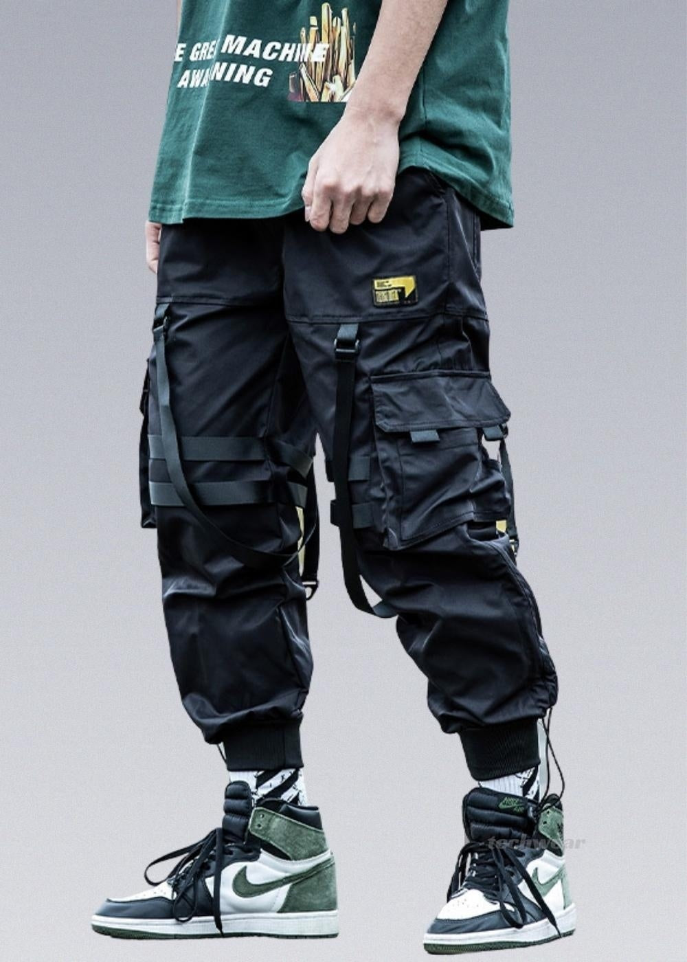 Niepce Inc Streetwear Mens Techwear Jogger Pants with Straps
