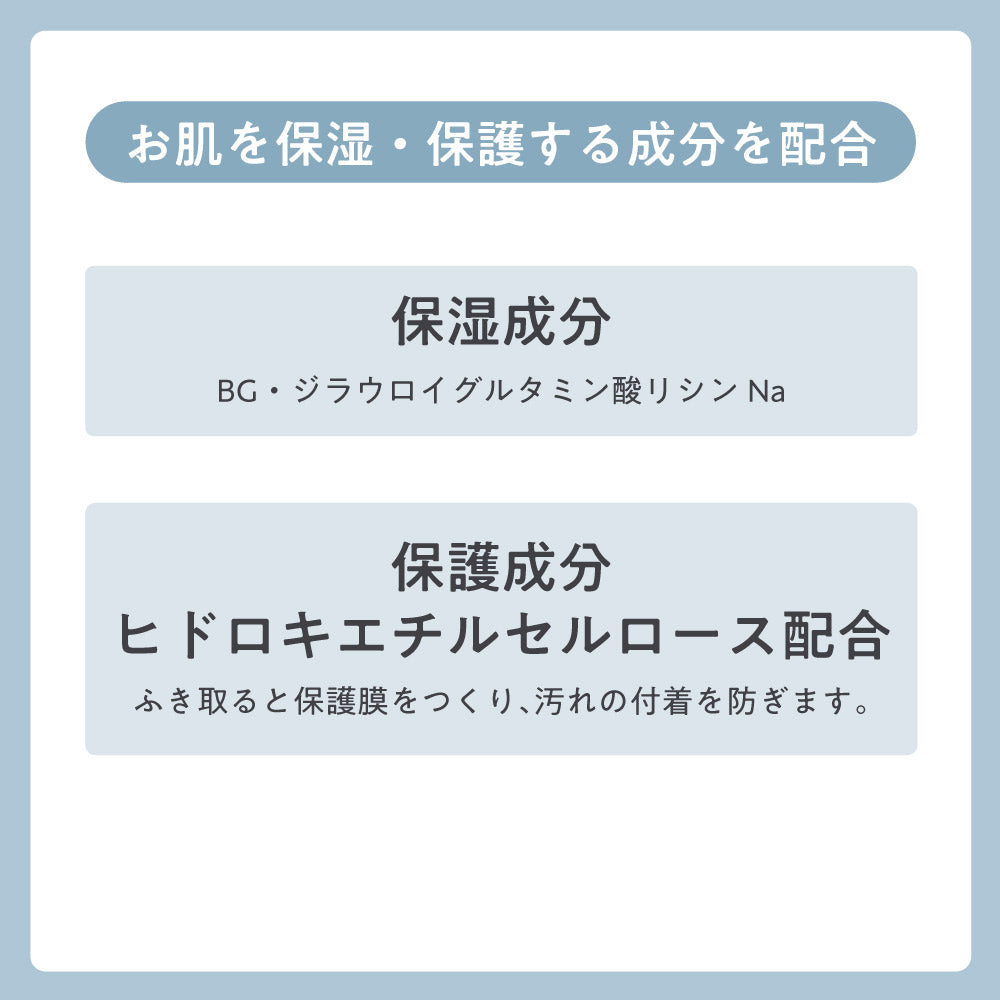 お肌を保湿・保護する成分を配合