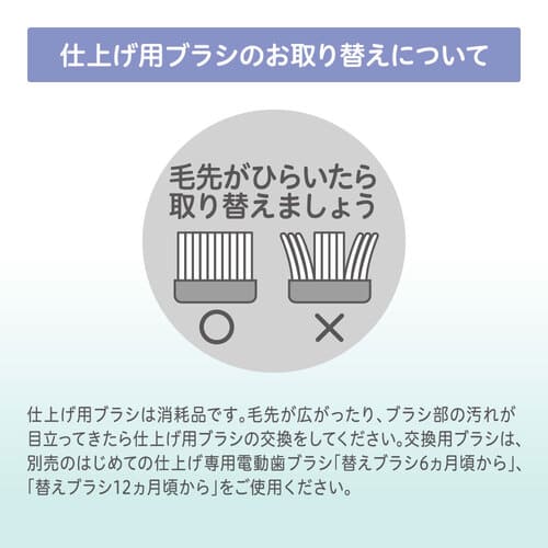 本入はじめての仕上げ専用電動歯ブラシ 替えブラシ ヵ月頃