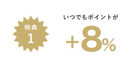 いつでもポイントが+8%