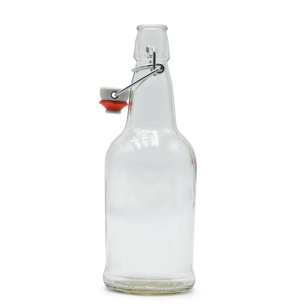 Clear Swingtop Glass Bottle, 12.5 oz (375ml)