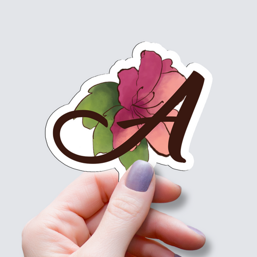 Letter W Sticker Flower Letters Floral Single Letter 