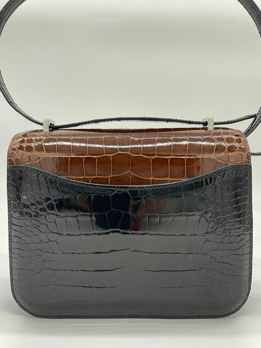 Hermes Constance 24 matte black black alligator Mississippiensis with gold  hardware - HERMÈS