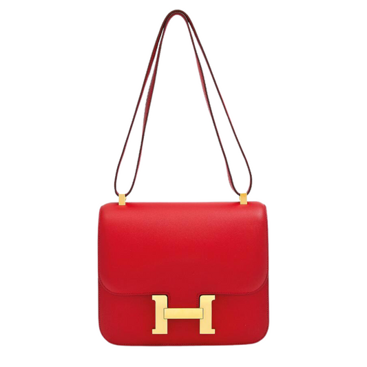 Hermès Kelly Cut Clutch Rouge Grenat Swift GHW - Klueles