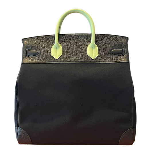 Hermes Haut A Courroies 40 Cargo Bag AA Ecru-Noir/Noir For Sale at 1stDibs