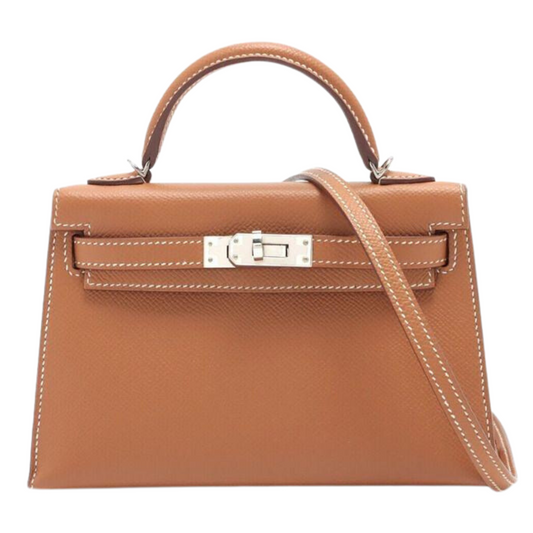 Hermes Kelly Mini II Sellier Epsom Nata Etoupe Gold Hardware