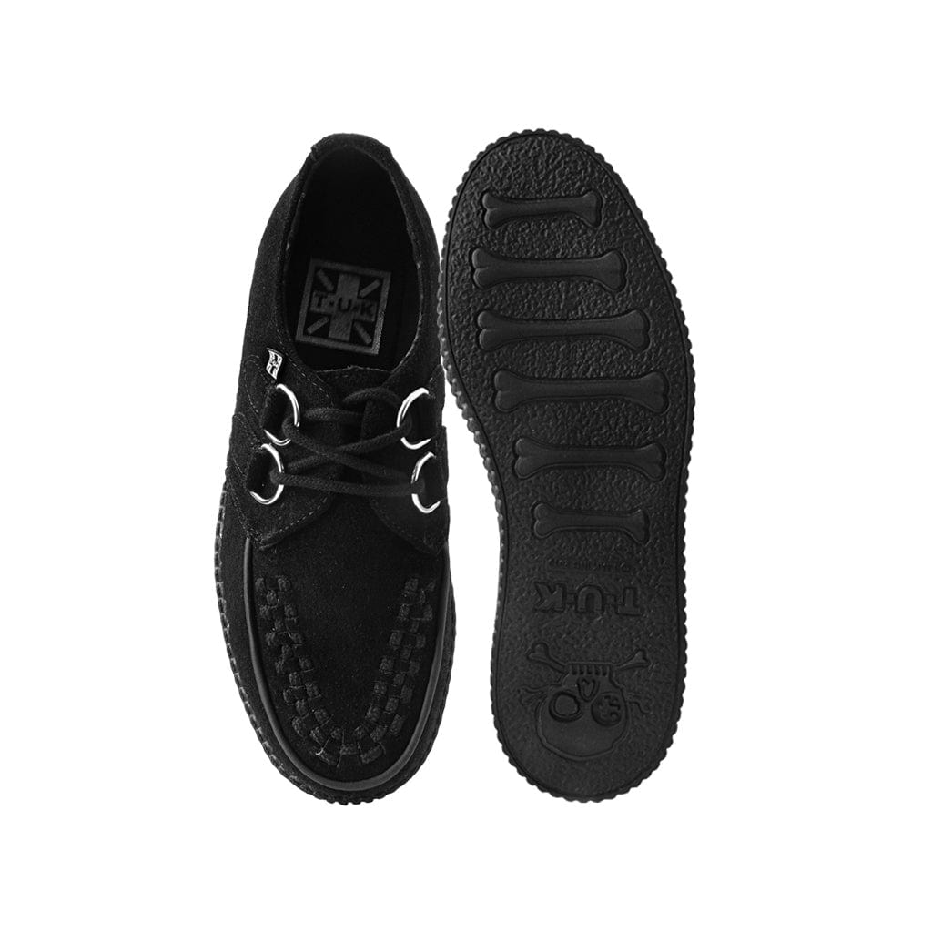 . Shoes Black Suede Viva Flex Ultra Low Sole Creeper