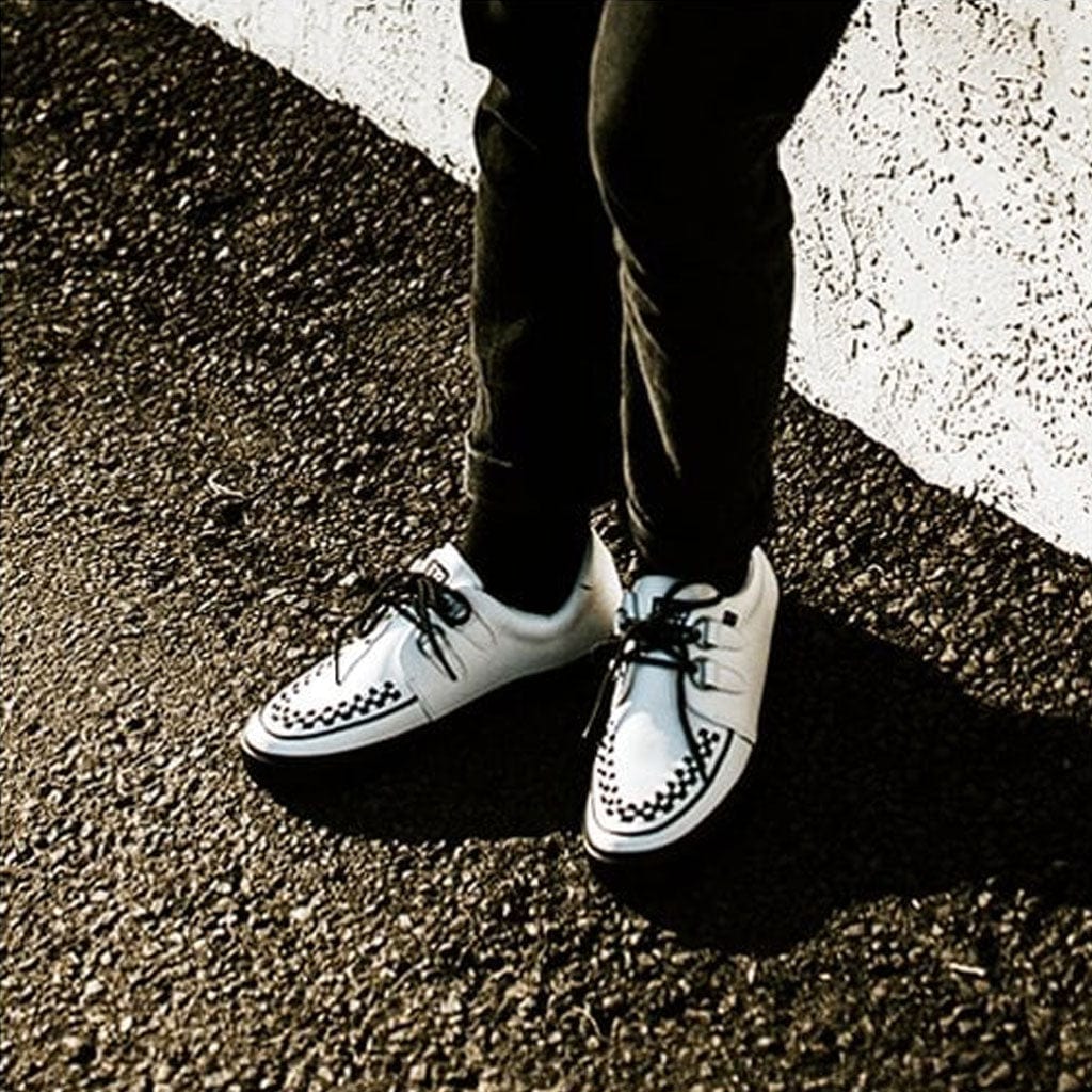 Creeper Sneaker White Leather . Shoes