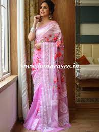 Floral Embroidery saree