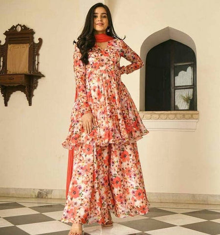 Floral print Gharara