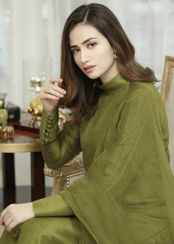 Sana Javed in Green Colored Outfit