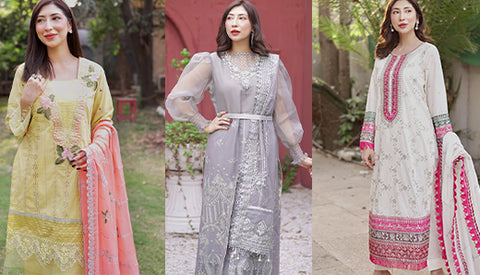 Luxury lawn unstitched outfits