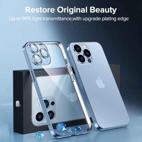 iPhone 12 Pro Max Luxury Electroplating Clear Camera Protective Soft T –  Alpha Cases