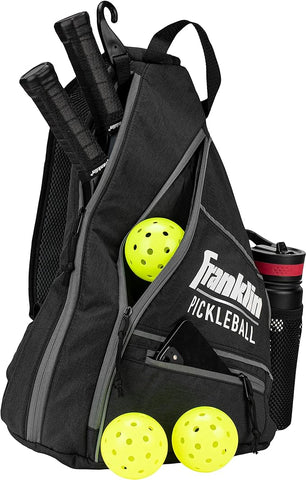 Franklin Sports Pickleball Bags - Pickleball Sling Bag Backpack for Gear + Equipment - Pickleball Bag for Men + Women - Holds Paddles, Pickleballs + Accessories - Official US Open Pickleball Bag