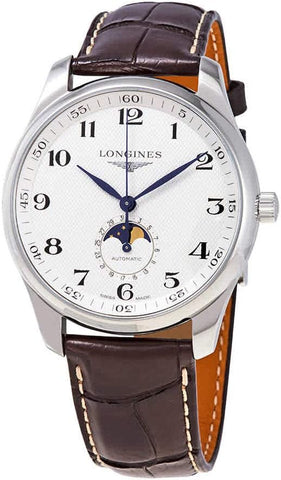 Longines Master Collection Automatic Moonphase Watch, Silver Barleycorn Dial, 42mm