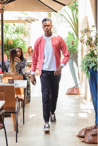 A man in a Pink Bomber Jacket? Absolutely!