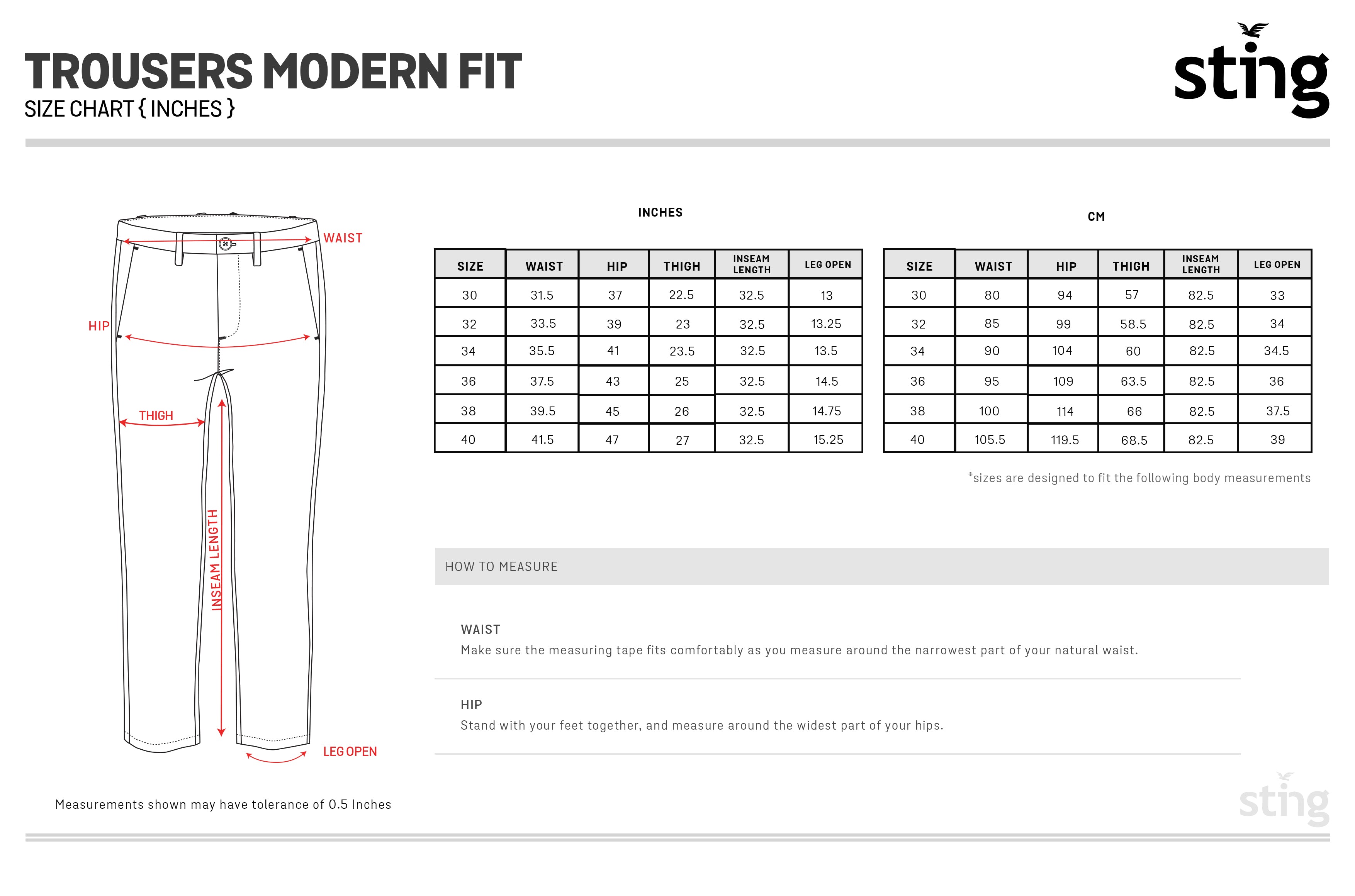 Size Guide (Tavistock Minor Hockey)