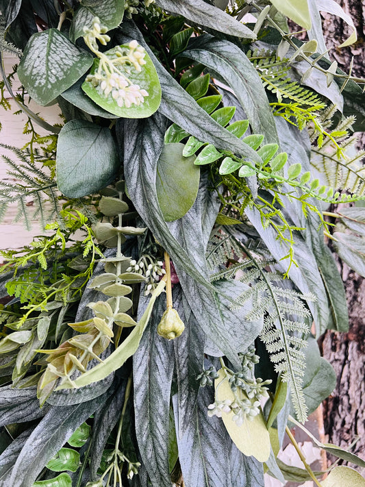 Artificial Eucalyptus Wreath Fabric Eucalyptus Leaf Wreath - Temu