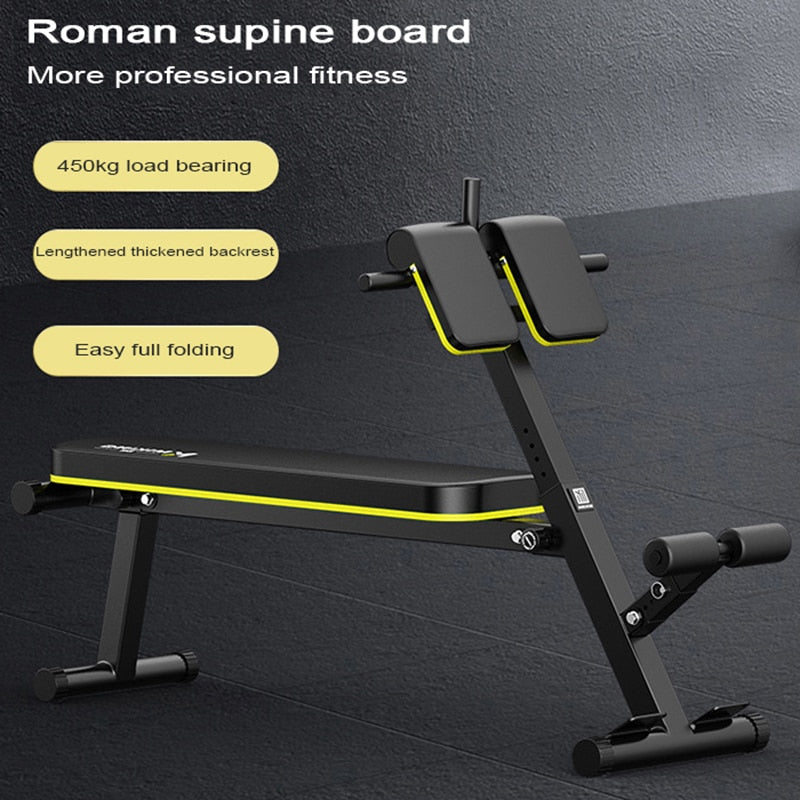 New Folding Dumbbell Stool Professional Multifunctional Roman Chair Household Sit Ups Abdominal Training Bench