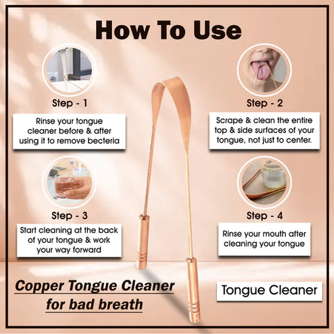 Copper Tongue Cleaner For Bad Breath