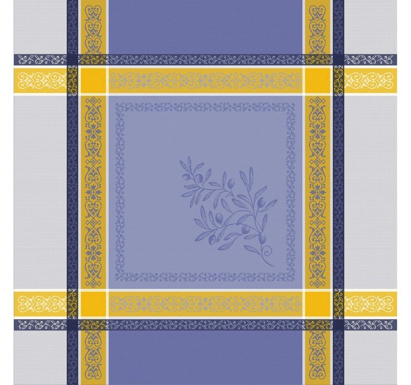 Callas Blue Cotton French Jacquard Dish Towel