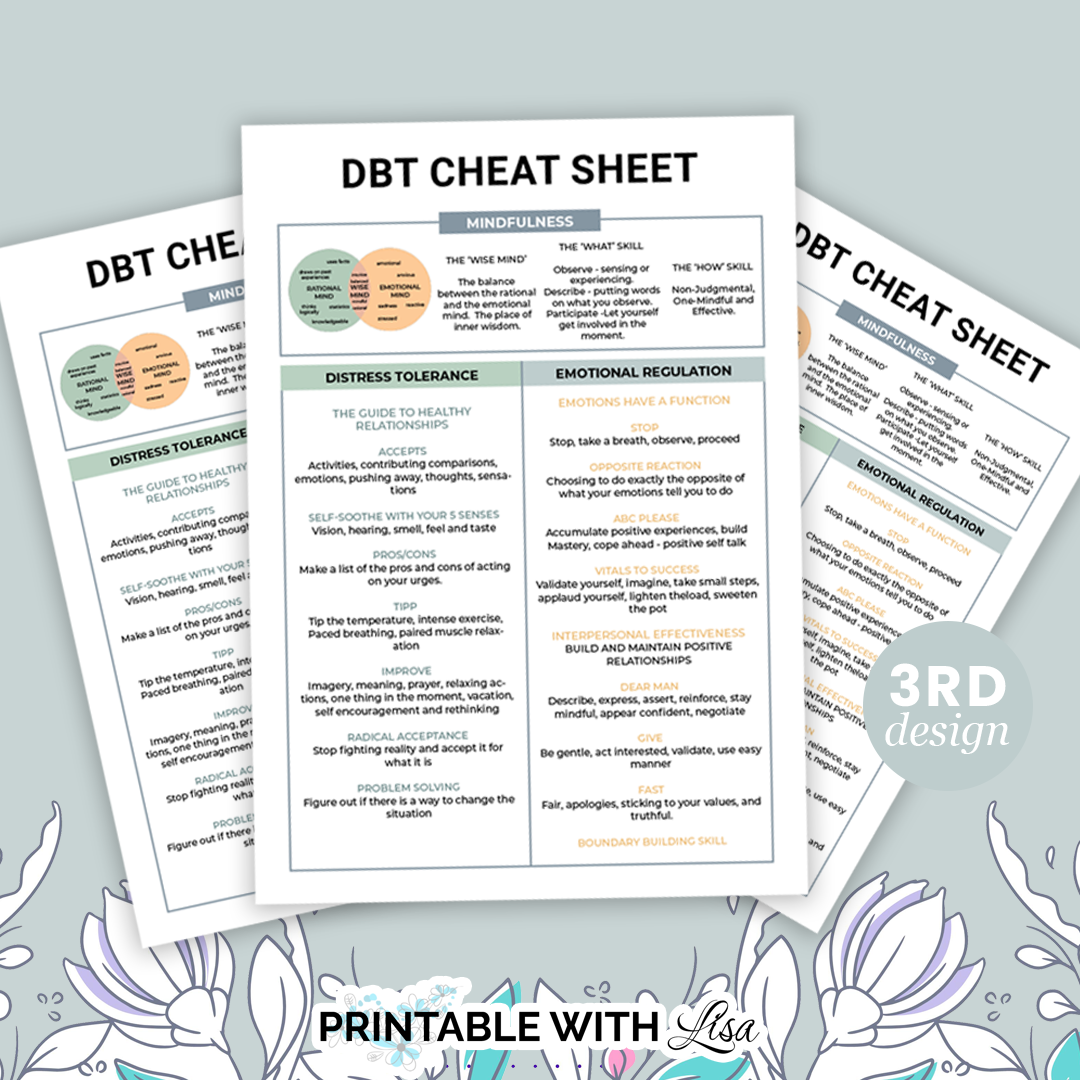 DBT Skills Cheat Sheet PDF