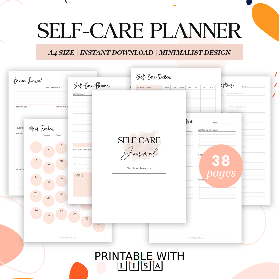 Self-Care Planner Printable, Self Love Worksheet, Self-Love Journal, M ...