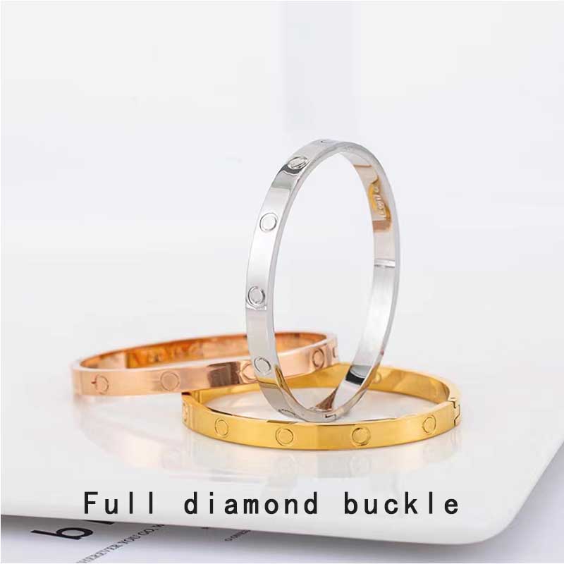 Light luxury fine for Woman Bangle Bracelets Stainless Steel Inlaid with 5A zircon 18k gold plated non-fading Bracelet jewelry - Tifras