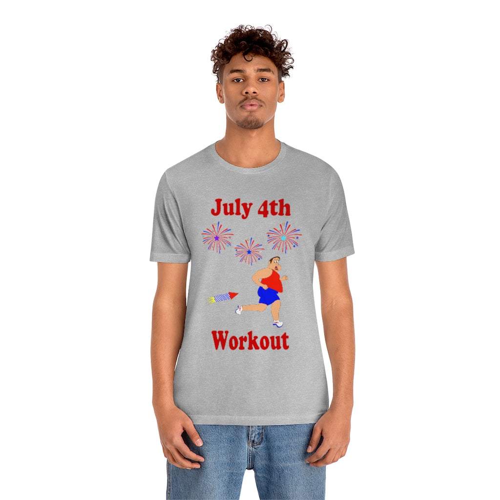 4th of July Workout-Printify-Cotton,Crew neck,DTG,Men's Clothing,Regular fit,T-shirts,Unisex,Women's Clothing