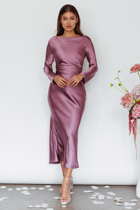 Zurich Long Sleeve Sequin Gown, Rose Gold