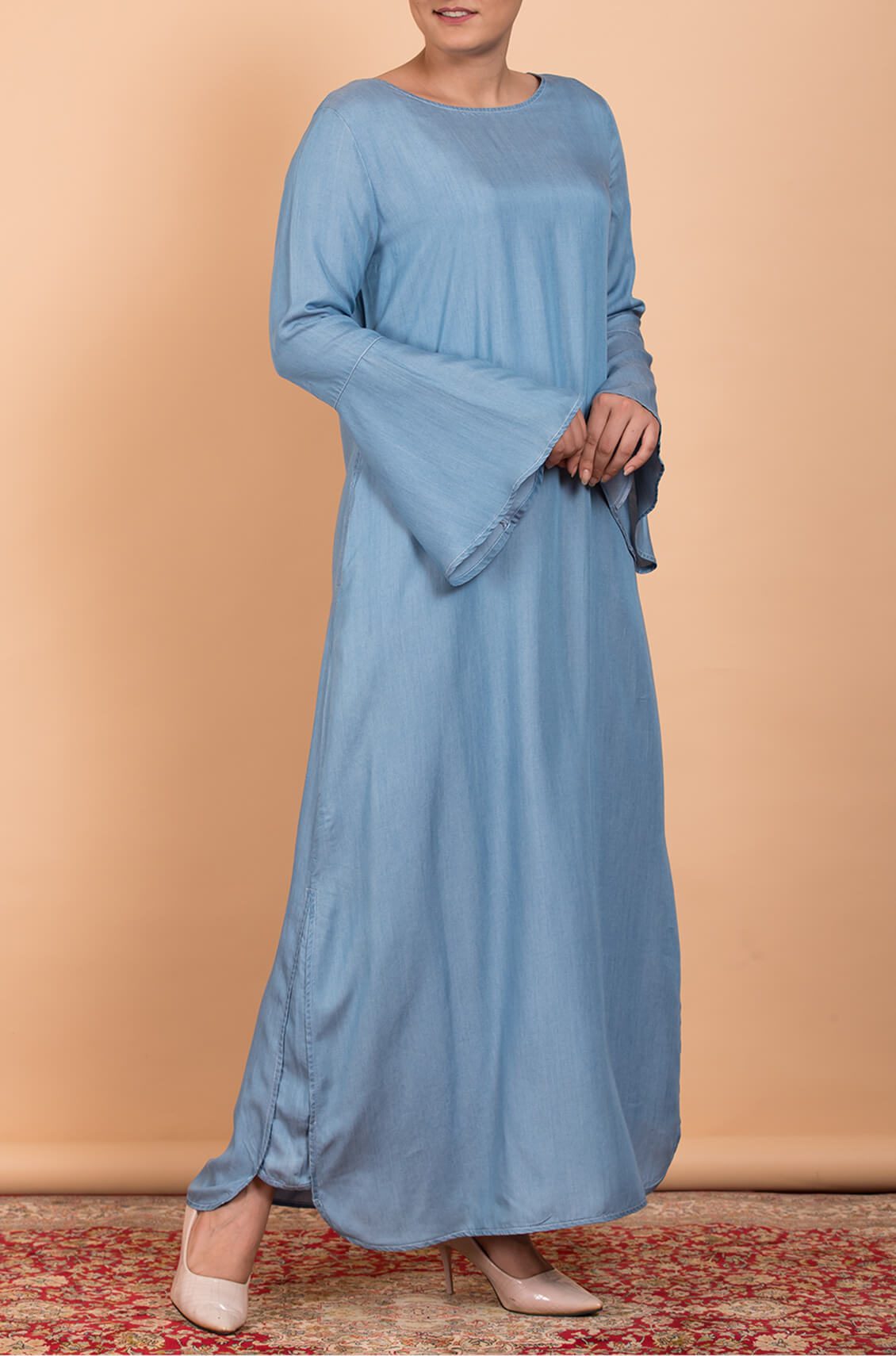 Tarseel - Front Buttoned Denim Abaya - Front Open Stylish Flare Abaya Jeans  Abaya For Women