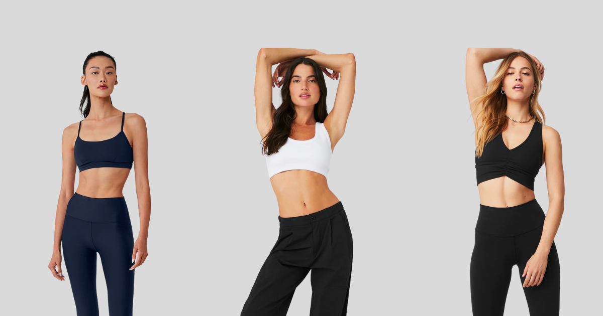 Best eco-friendly sports bra in Europe made from organic cotton - Alo Yoga