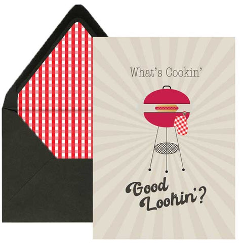 whats cookin good looking grill master fathers day dad birthday greeting card