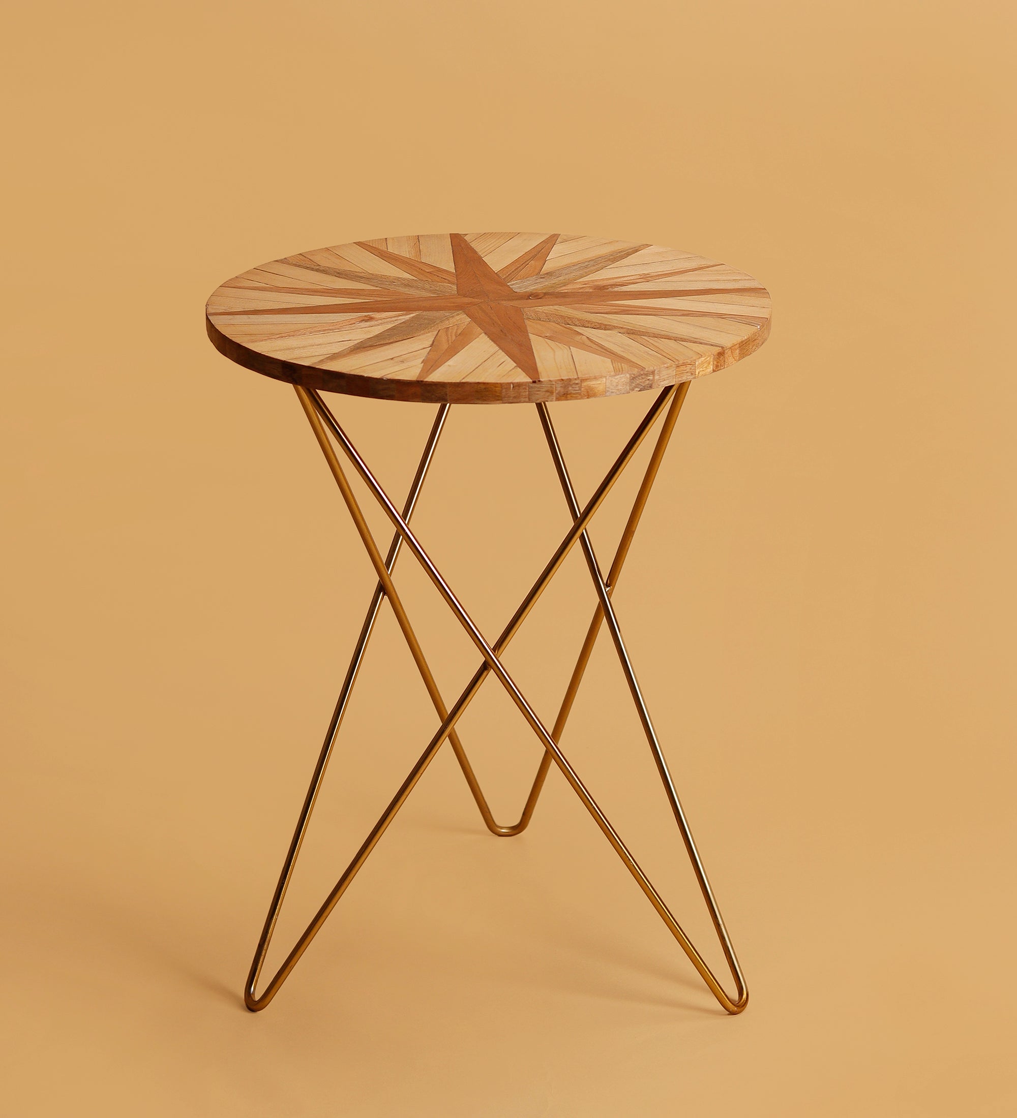 Wooden Dodecagram Accent Table