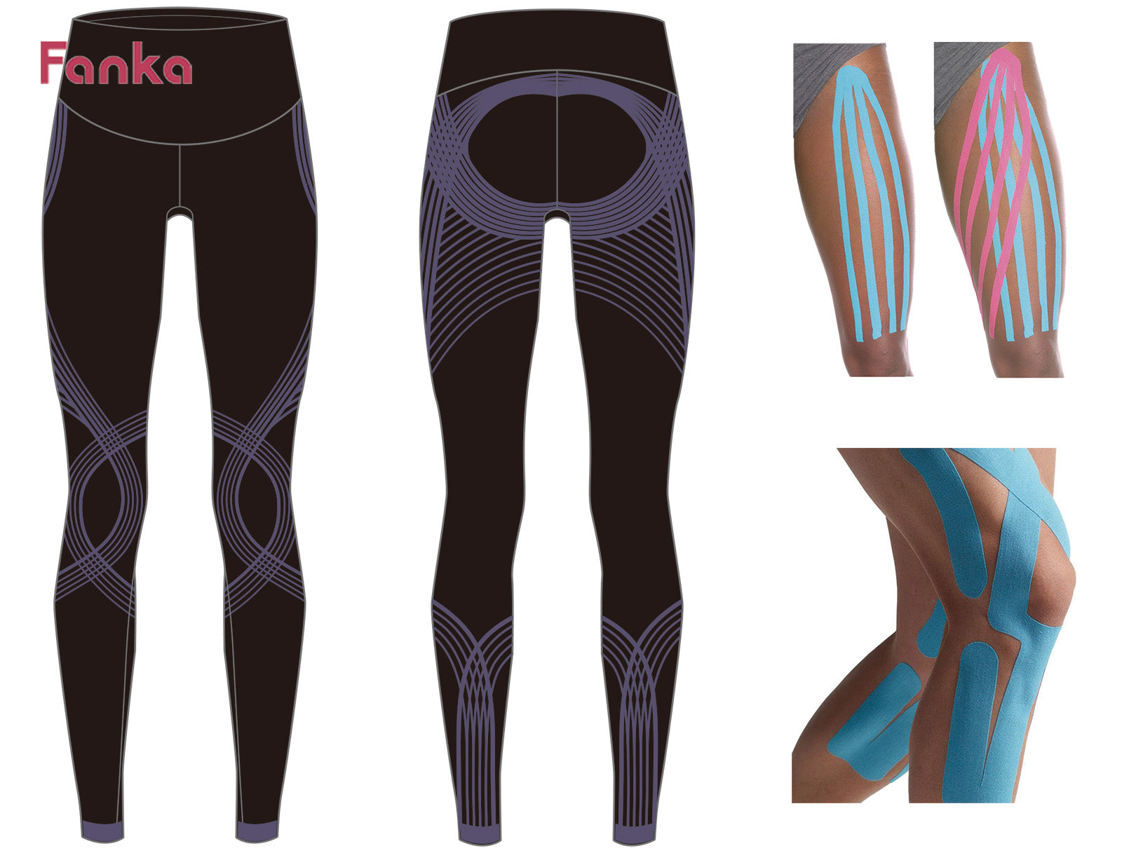 Revolution Tights // Black + Blue (M) - CW-X Conditioning Wear