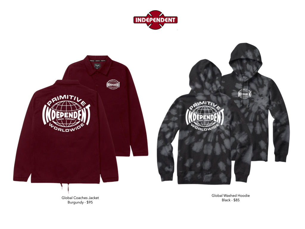 Independent Skateboards collaboration with Independent Skate Trucks. Primitive Skateboards Apparel, Shirts, and Accessories. Independent Trucks Shirts, Hats, and Pants.