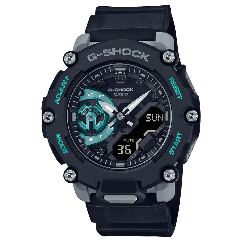 G-SHOCK GA2200M-1A Analog/Digital Watch Black/Teal – Drift House