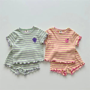Fruits Printed Short Sleeve Set - Elefunny